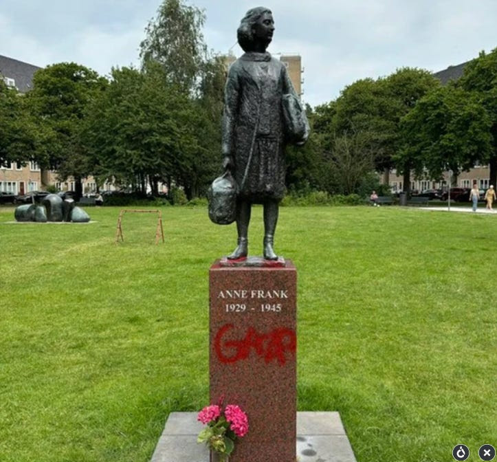 Israel Update: July 14 (Day 283) 19 - The Crossover Project Anne Frank defaced - The Crossover Project